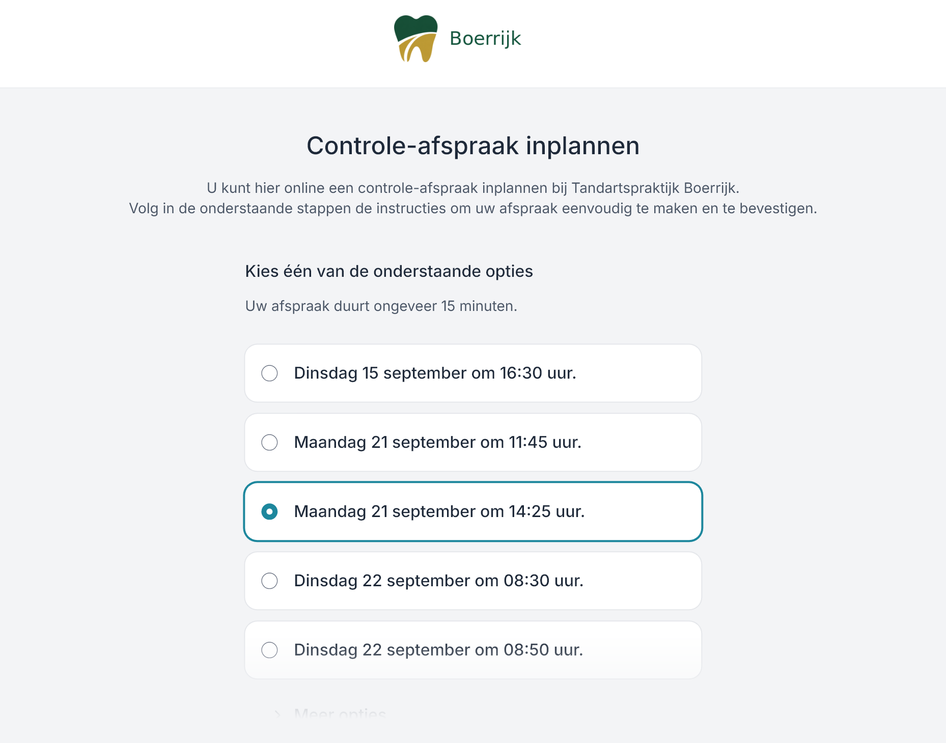 Patiëntapp: concrete tijdstippen om uit te kiezen